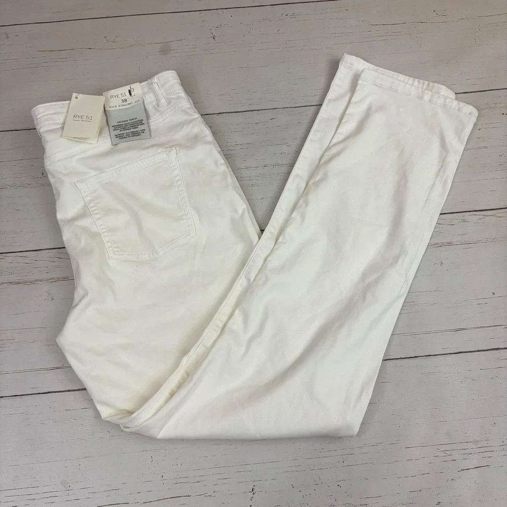 Rye 51 Silo Antique Tencel Pants Jeans Mens 38x34 Opal White NEW NWT